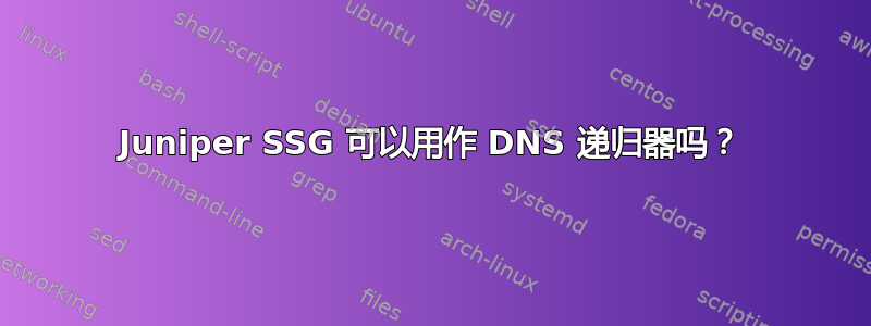 Juniper SSG 可以用作 DNS 递归器吗？