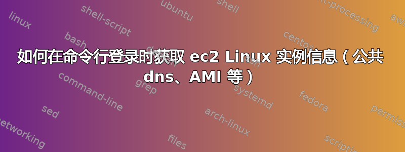 如何在命令行登录时获取 ec2 Linux 实例信息（公共 dns、AMI 等）