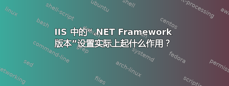 IIS 中的“.NET Framework 版本”设置实际上起什么作用？