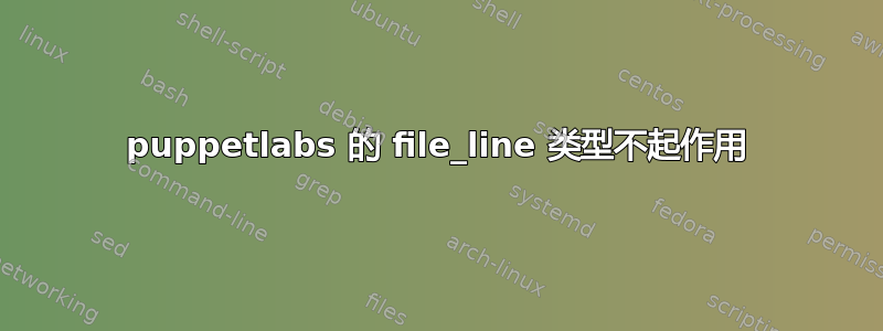 puppetlabs 的 file_line 类型不起作用