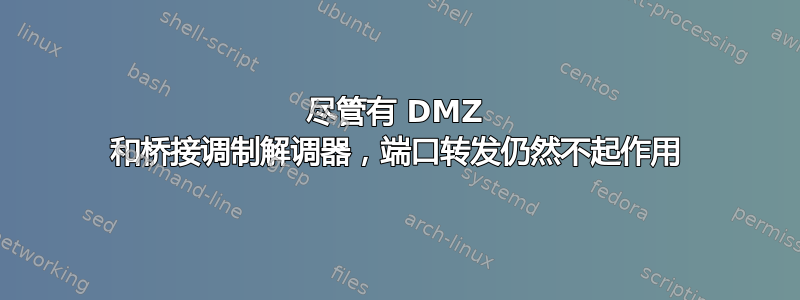 尽管有 DMZ 和桥接调制解调器，端口转发仍然不起作用