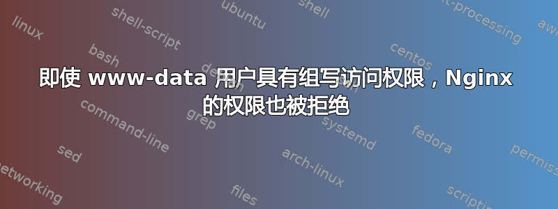 即使 www-data 用户具有组写访问权限，Nginx 的权限也被拒绝