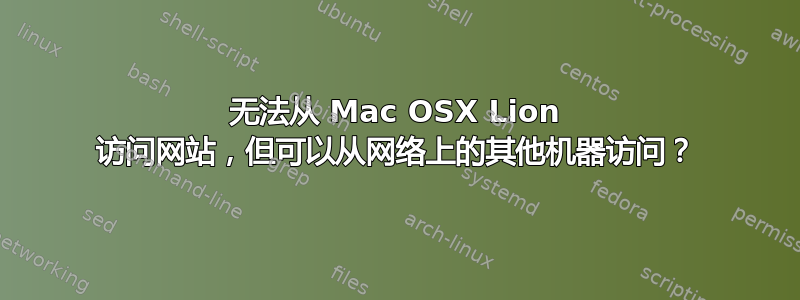 无法从 Mac OSX Lion 访问网站，但可以从网络上的其他机器访问？