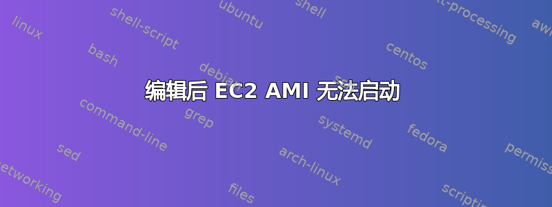 编辑后 EC2 AMI 无法启动