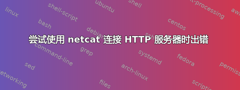 尝试使用 netcat 连接 HTTP 服务器时出错