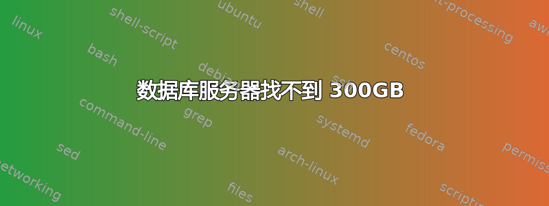 数据库服务器找不到 300GB