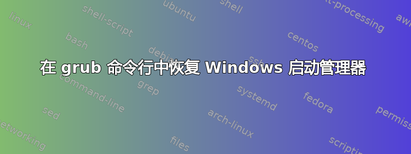 在 grub 命令行中恢复 Windows 启动管理器