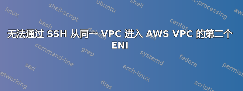 无法通过 SSH 从同一 VPC 进入 AWS VPC 的第二个 ENI