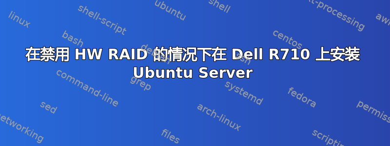 在禁用 HW RAID 的情况下在 Dell R710 上安装 Ubuntu Server