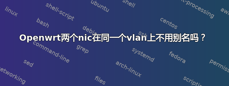 Openwrt两个nic在同一个vlan上不用别名吗？