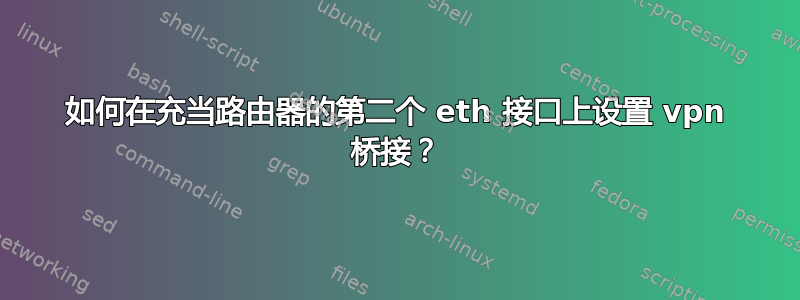 如何在充当路由器的第二个 eth 接口上设置 vpn 桥接？