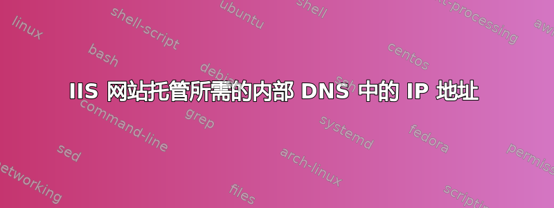 IIS 网站托管所需的内部 DNS 中的 IP 地址