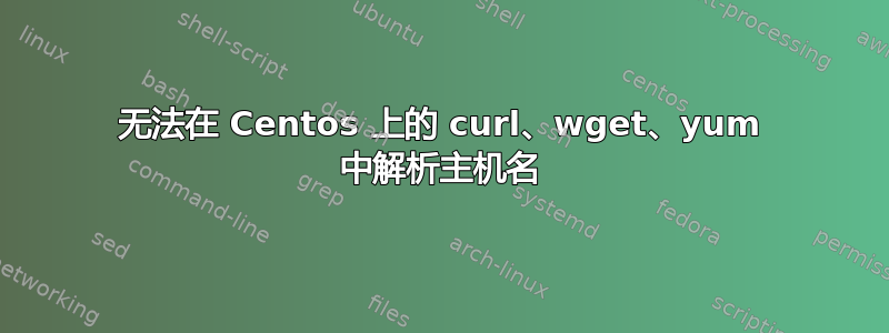 无法在 Centos 上的 curl、wget、yum 中解析主机名