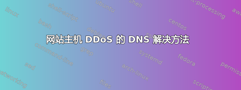 网站主机 DDoS 的 DNS 解决方法 