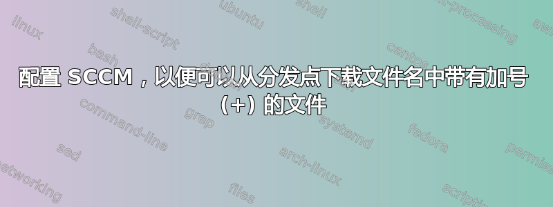 配置 SCCM，以便可以从分发点下载文件名中带有加号 (+) 的文件