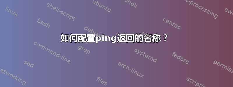 如何配置ping返回的名称？