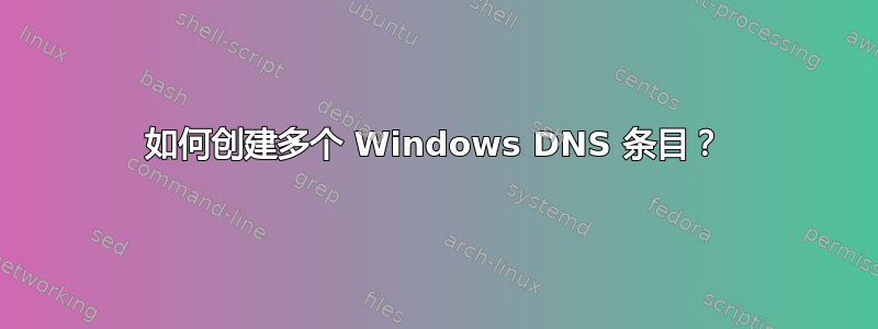 如何创建多个 Windows DNS 条目？