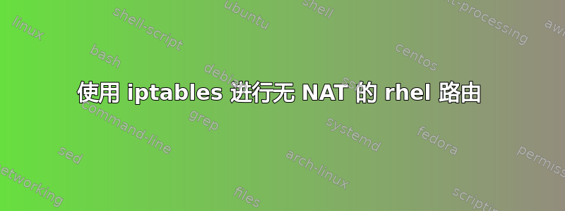 使用 iptables 进行无 NAT 的 rhel 路由