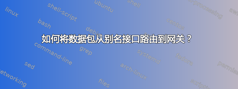 如何将数据包从别名接口路由到网关？