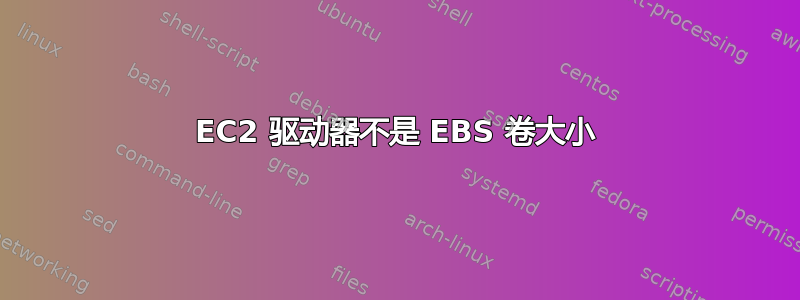 EC2 驱动器不是 EBS 卷大小