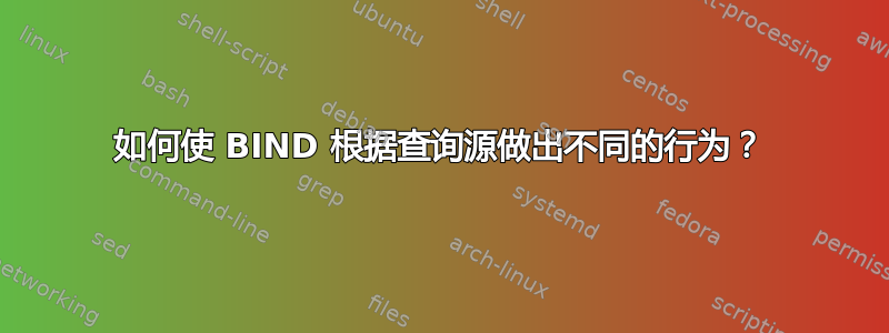 如何使 BIND 根据查询源做出不同的行为？