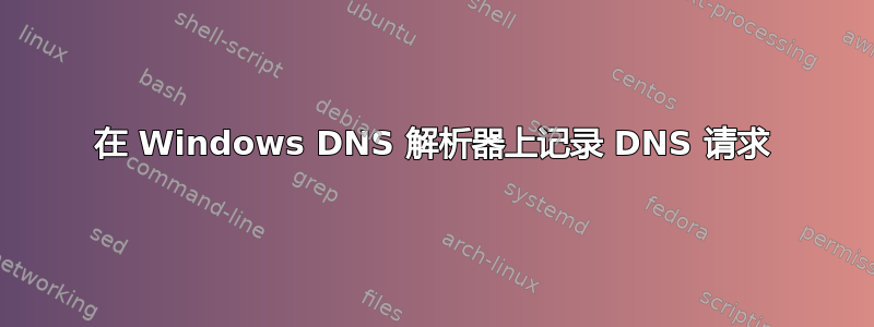 在 Windows DNS 解析器上记录 DNS 请求