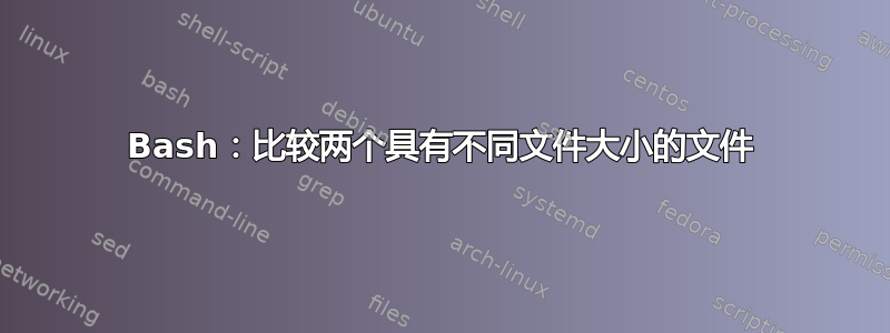 Bash：比较两个具有不同文件大小的文件