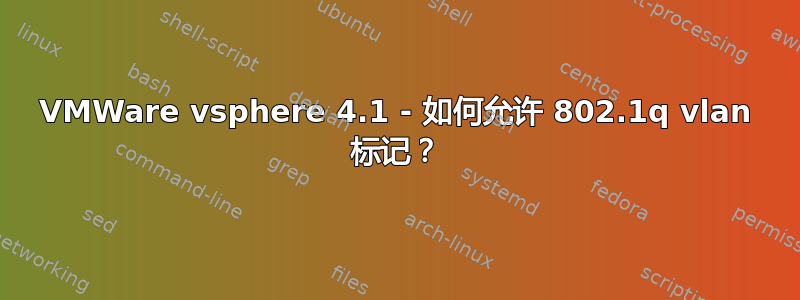 VMWare vsphere 4.1 - 如何允许 802.1q vlan 标记？