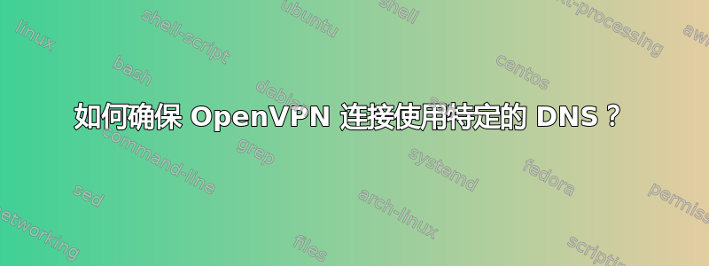 如何确保 OpenVPN 连接使用特定的 DNS？