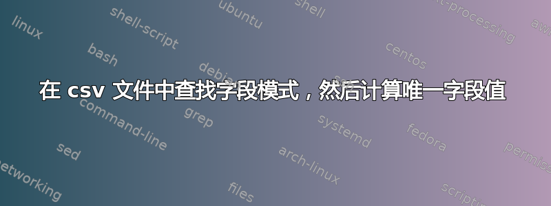 在 csv 文件中查找字段模式，然后计算唯一字段值