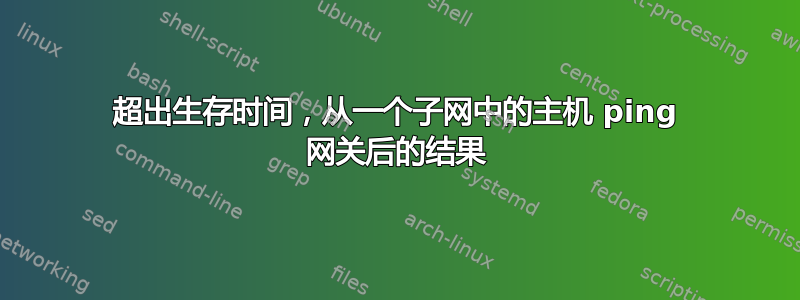 超出生存时间，从一个子网中的主机 ping 网关后的结果