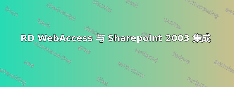 RD WebAccess 与 Sharepoint 2003 集成