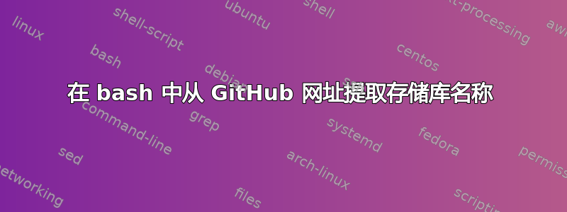 在 bash 中从 GitHub 网址提取存储库名称