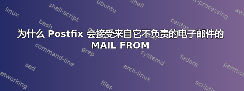 为什么 Postfix 会接受来自它不负责的电子邮件的 MAIL FROM