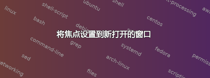 将焦点设置到新打开的窗口