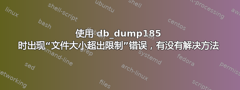 使用 db_dump185 时出现“文件大小超出限制”错误，有没有解决方法