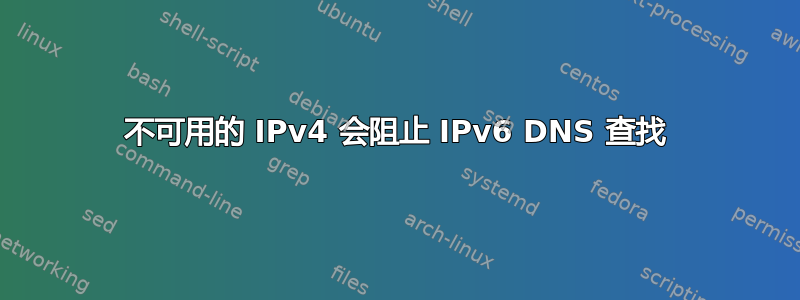 不可用的 IPv4 会阻止 IPv6 DNS 查找