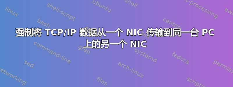 强制将 TCP/IP 数据从一个 NIC 传输到同一台 PC 上的另一个 NIC