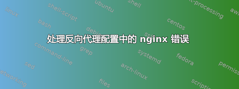 处理反向代理配置中的 nginx 错误