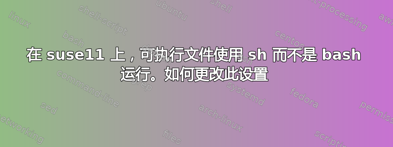 在 suse11 上，可执行文件使用 sh 而不是 bash 运行。如何更改此设置