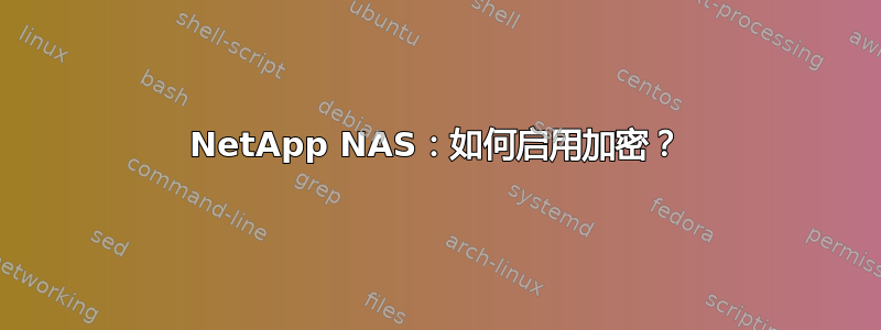 NetApp NAS：如何启用加密？