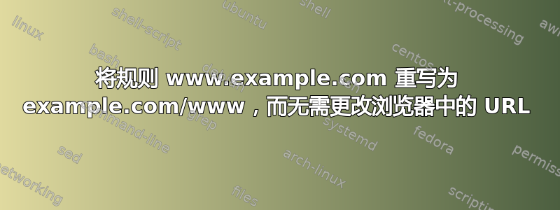 将规则 www.example.com 重写为 example.com/www，而无需更改浏览器中的 URL