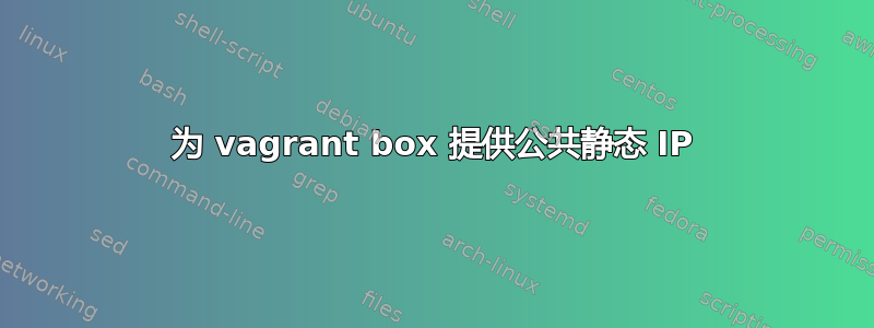 为 vagrant box 提供公共静态 IP