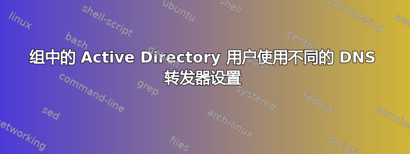 组中的 Active Directory 用户使用不同的 DNS 转发器设置