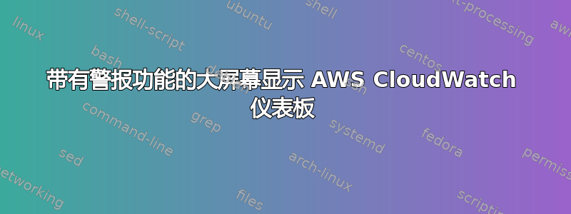 带有警报功能的大屏幕显示 AWS CloudWatch 仪表板