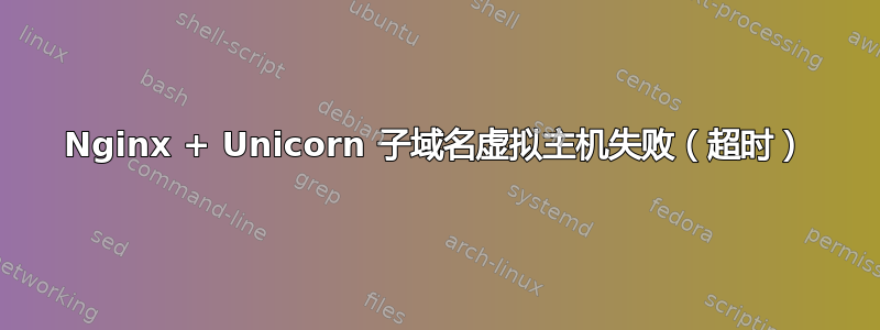 Nginx + Unicorn 子域名虚拟主机失败（超时）