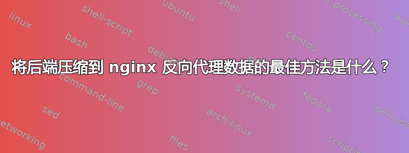 将后端压缩到 nginx 反向代理数据的最佳方法是什么？