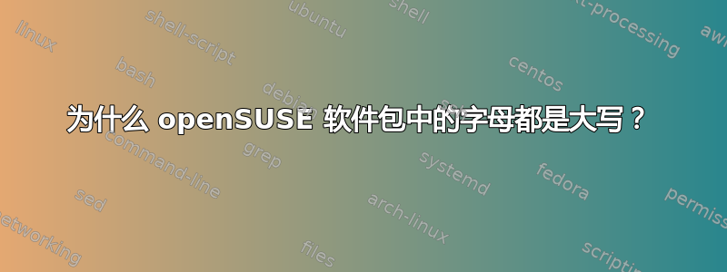 为什么 openSUSE 软件包中的字母都是大写？