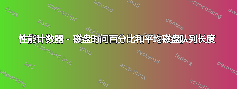 性能计数器 - 磁盘时间百分比和平均磁盘队列长度