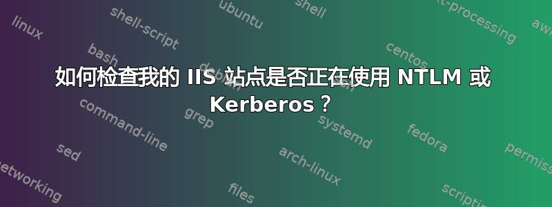 如何检查我的 IIS 站点是否正在使用 NTLM 或 Kerberos？